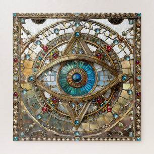 Quebra-cabeça Terceiro Olho Vidro da Janela Ornamentado