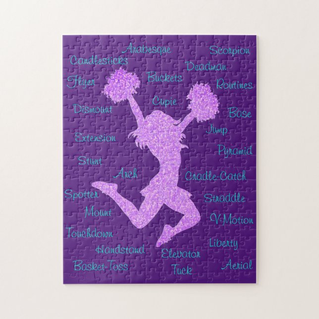 Quebra-cabeça Termos de Cheerleading Tipografia    (Vertical)