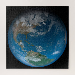 Quebra-cabeça Terra De cheio Com A América Do Norte E Do Sul.