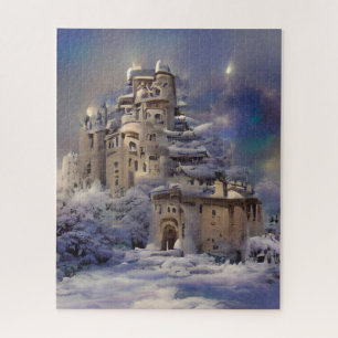 Quebra-cabeça Terra de inverno, Castelo de Neve, Pintura do Cast