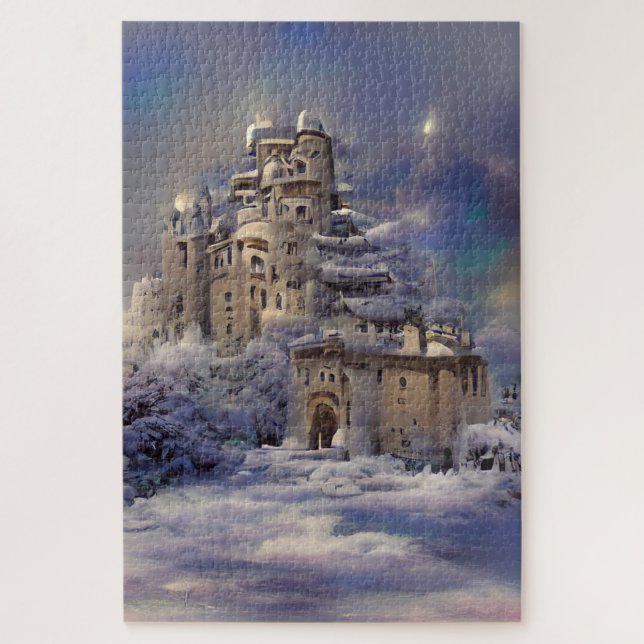 Quebra-cabeça Terra de inverno, Castelo de Neve, Pintura do Cast (Vertical)