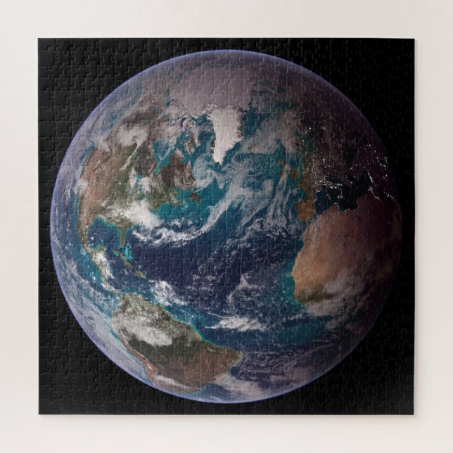 Quebra-cabeça Terra Marble Azul (Hemisfério Ocidental) (Vertical)