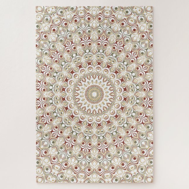 Quebra-cabeça Terra Terrosa e Padrão Mandala de Ferrugem (Vertical)