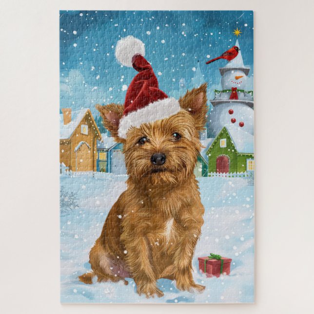 Quebra-cabeça Terrier Australiano Natal no País das Maravilhas d (Vertical)