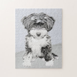 Quebra-cabeça Terrier tibetano que pinta - arte original bonito