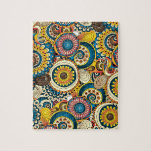 Quebra-cabeça Teste padrão colorido retro boémio de Boho