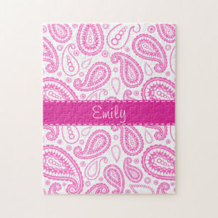 Quebra-cabeça Teste padrão cor-de-rosa de Paisley