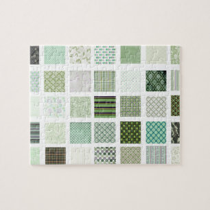 Quebra-cabeça Teste padrão de mosaico verde da edredão