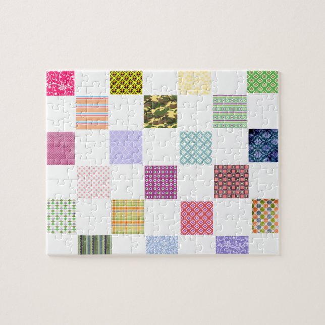 Quebra-cabeça Teste padrão do tabuleiro de damas do arco-íris (Horizontal)