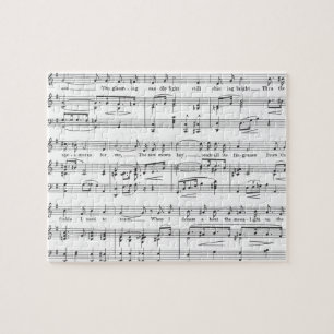 Quebra-cabeça Teste padrão preto e branco da partitura