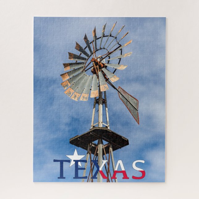 Quebra-cabeça Texas Image, Windmill e Texas Logo (Vertical)