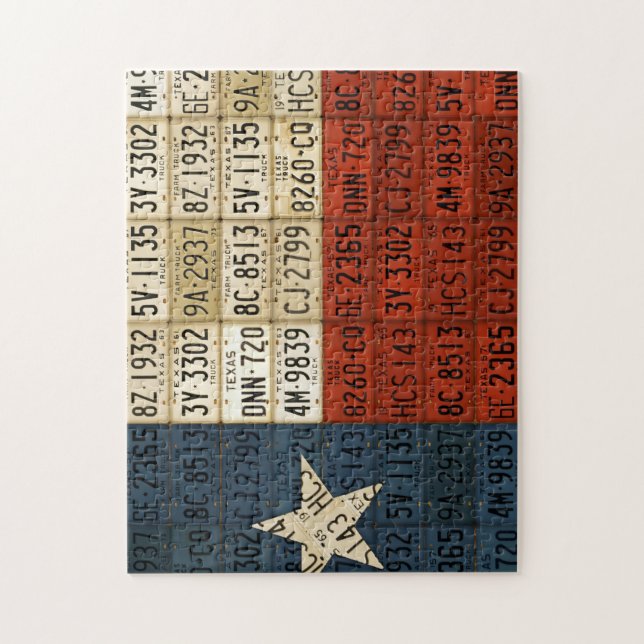 Quebra-cabeça Texas The Lone Star Flag Plate Art (Vertical)