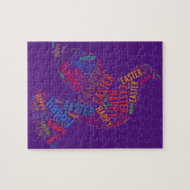 Quebra-cabeça Texto de saudação da porta do felz pascoa (Horizontal)