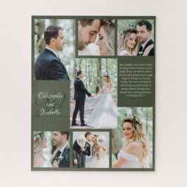 Quebra-cabeça Texto do Monograma de Nomes de Colagem de Fotos Mo