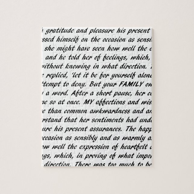 Quebra-cabeça Texto do orgulho e do preconceito (Vertical)