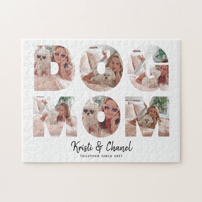 Quebra-cabeça Texto Personalizado da Colagem de Fotografias da M (Horizontal)