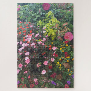 Quebra-cabeça Texto Personalizado de Fotografia Floral Difícil