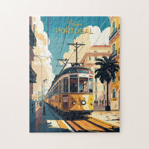 Quebra-cabeça Texto personalizado Lisboa Portugal