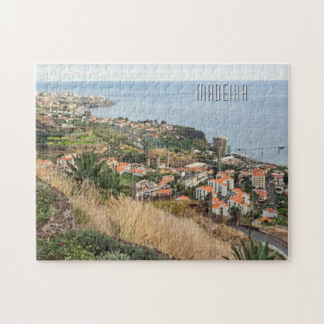 Quebra-cabeça Texto Personalizado Madeira Portugal (Horizontal)
