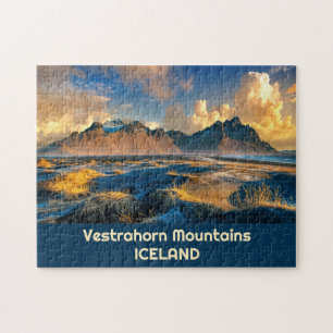 Quebra-cabeça Texto Personalizado Montanhas Vestrahorn, Islândia