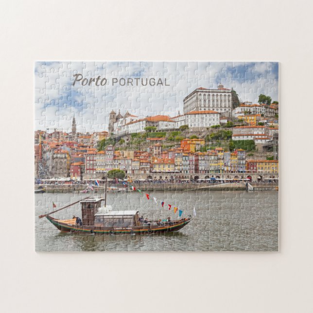 Quebra-cabeça Texto Personalizado Porto Portugal (Horizontal)