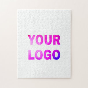 Quebra-cabeça texto simples mínimo adicione seu logotipo/design