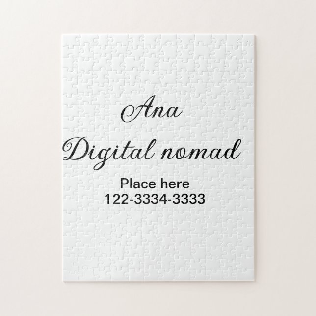 Quebra-cabeça Texto simples mínimo adicione seu nome local cidad (Vertical)