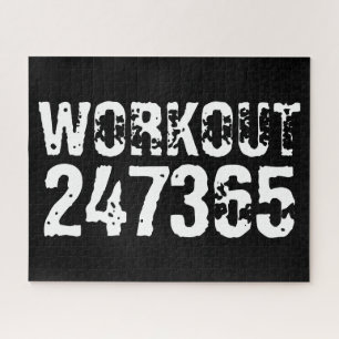 Quebra-cabeça Texto vestido e arranhado Workout 247365 branco