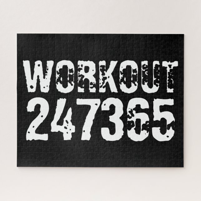 Quebra-cabeça Texto vestido e arranhado Workout 247365 branco (Horizontal)