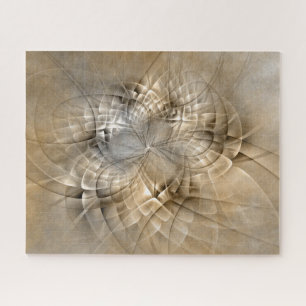 Quebra-cabeça Textura de Arte Fractal Moderno Abstrato Tons Terr