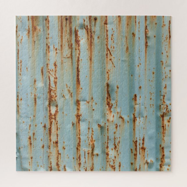 Quebra-cabeça Textura de metal pintada de azul enferrujado (Vertical)