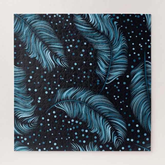 Quebra-cabeça Textura de pena escura, abstrato. (Vertical)