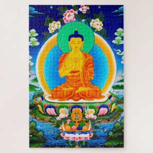 Quebra-cabeça Thangka Prabhutaratna Buda oriental Legal