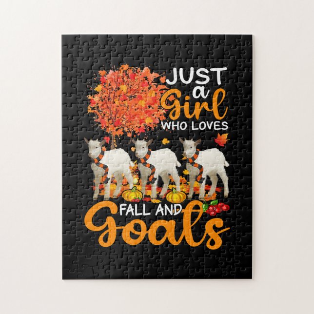 Quebra-cabeça Thanksgiving Just A Girl Who Loves Fall And Goats (Vertical)