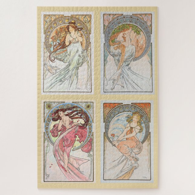 Quebra-cabeça The Arts 1898 por Alphonse Mucha (Vertical)