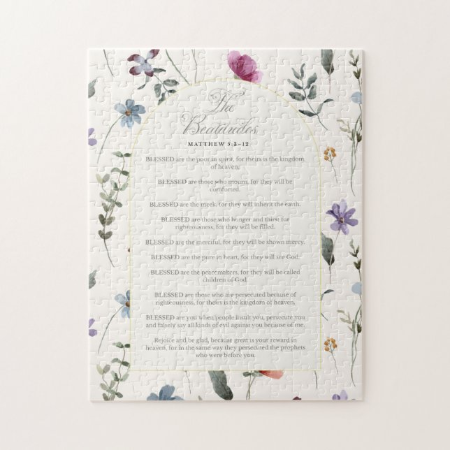 Quebra-cabeça The Beatitudes Matthew 5:3–12 Floral Scripture (Vertical)