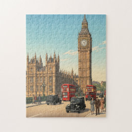 Quebra-cabeça The Big Ben Clock Tower Japanese Woodblock Print