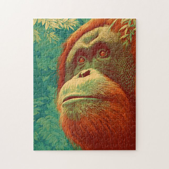 Quebra-cabeça The Forest Dweller - Orangutan, Japanese art (Vertical)