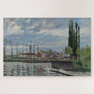 Quebra-cabeça The Lock at Pontoise (1872) por Camille Pissarro