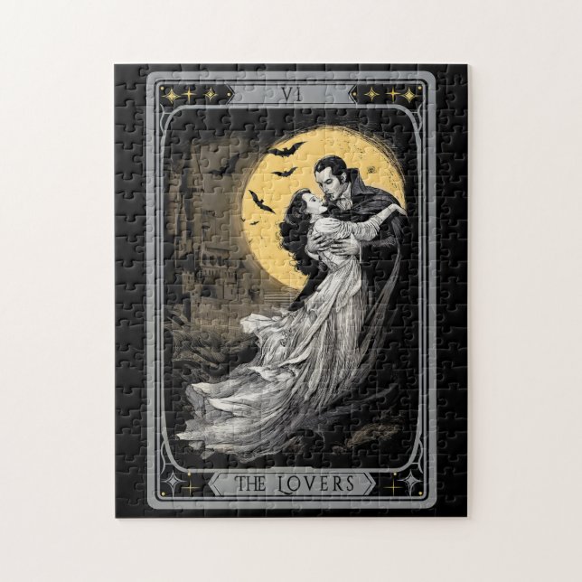 Quebra-cabeça The Lovers Tarot Card – Gothic Vampire Dracula and (Vertical)