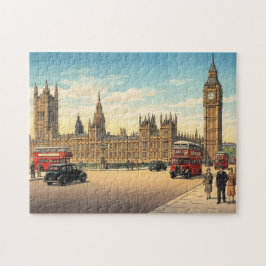 Quebra-cabeça The Palace of Westminster Japanese Woodblock Print