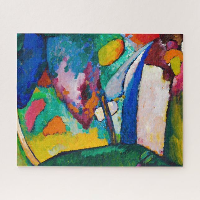 Quebra-cabeça The Waterfall, 1909, por Wassily Kandinsky (Horizontal)