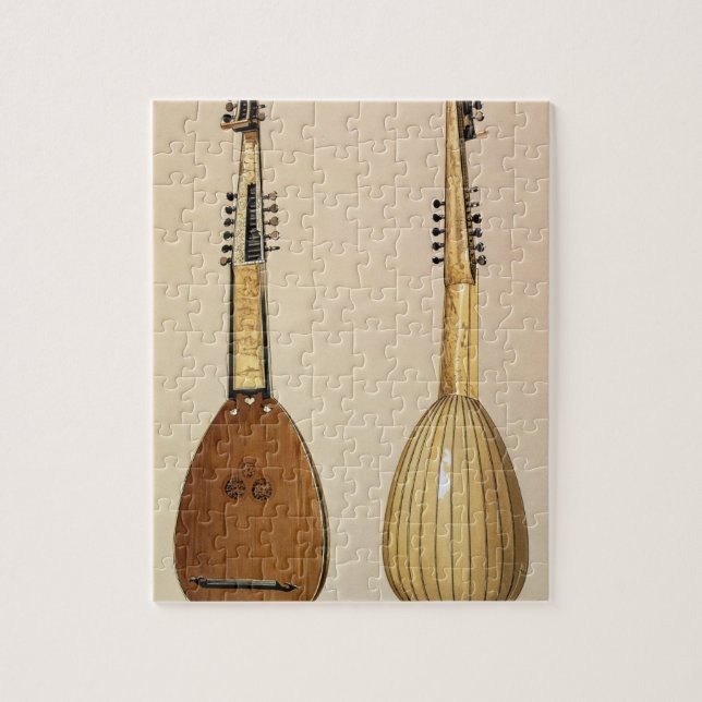 Quebra-cabeça Theorbo, feito por Giovanni Krebar, Pádua, 1629, (Vertical)