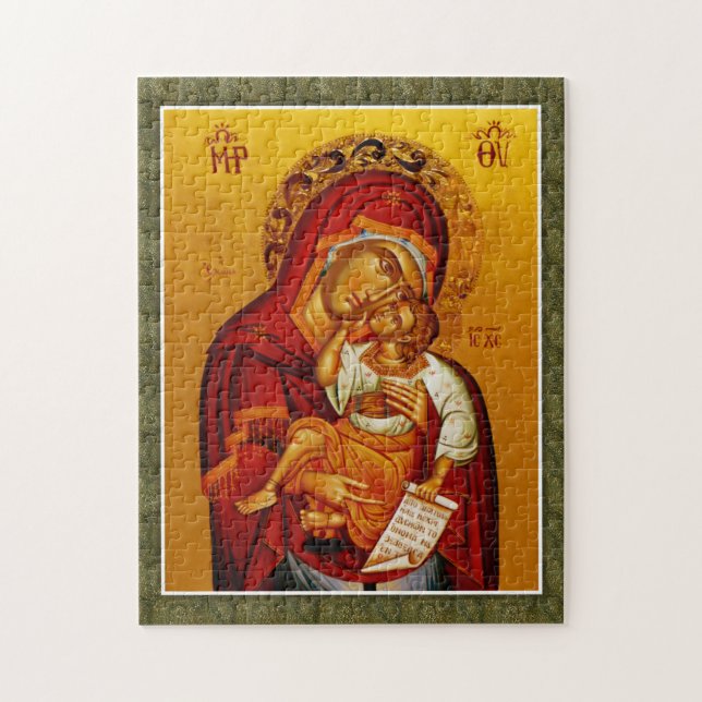 Quebra-cabeça Theotokos e o Ícone Cristão Ortodoxo Filho Cristo (Vertical)