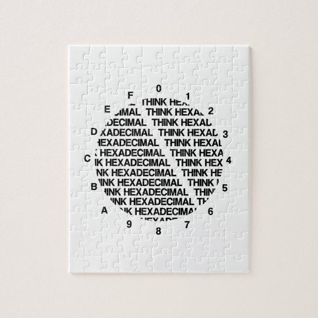 Quebra-cabeça Think Hexadecimal (Humor Geek de Relógio) (Vertical)