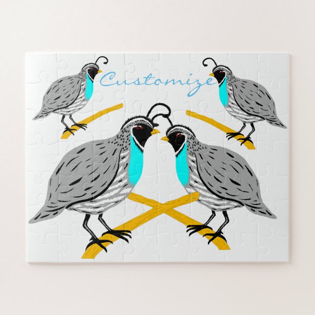 Quebra-cabeça Thunder_Cove da Quail com garganta azul (Horizontal)