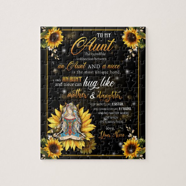 Quebra-cabeça Tia Gifts | Carta À Minha Tia Love Da Niece (Vertical)