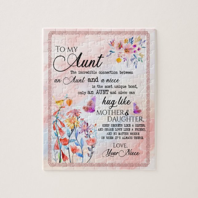 Quebra-cabeça Tia Gifts | Carta À Minha Tia Love Da Niece (Vertical)