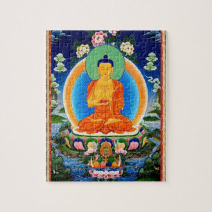 Quebra-cabeça Tibetano Thangka Prabhutaratna Buddha Jigsera Queb