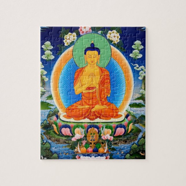 Quebra-cabeça Tibetano Thangka Prabhutaratna Buddha Jigsera Queb (Vertical)